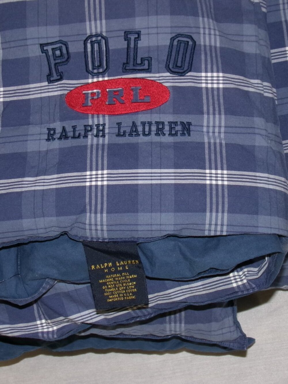 Vtg Polo Ralph Lauren Home PRL Sweetwater Plaid Down Twin Comforter USA - Picture 2 of 5